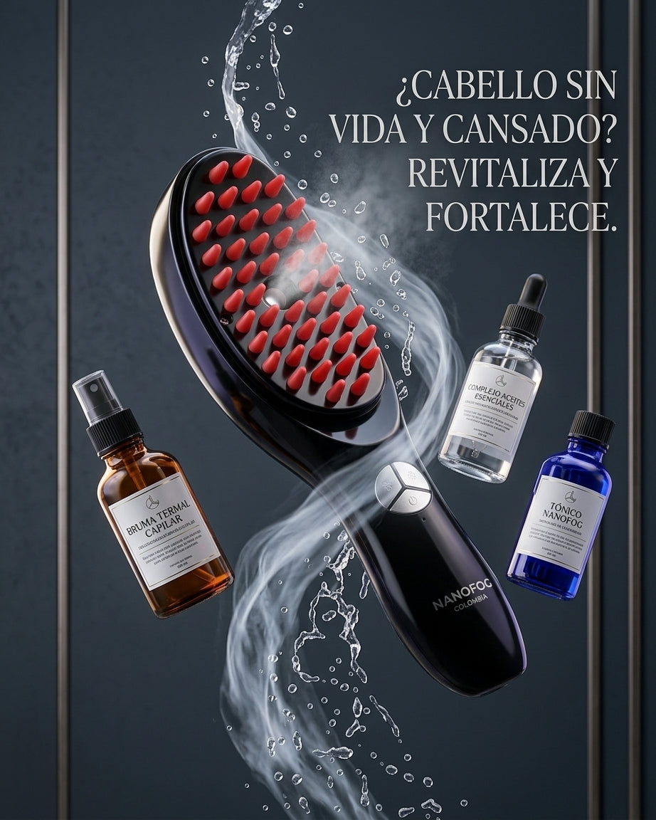 cepillo masajeador capilar nano spray