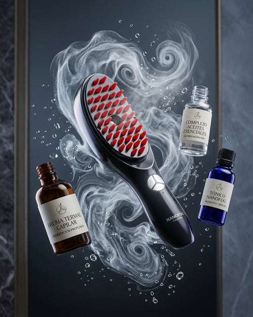 cepillo masajeador capilar nano spray